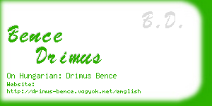 bence drimus business card